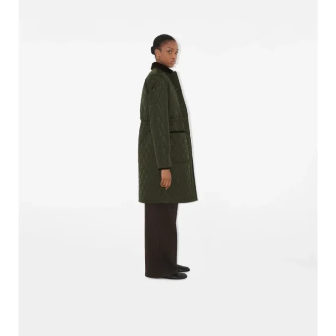 Car Coat in nylon trapuntato di media lunghezza