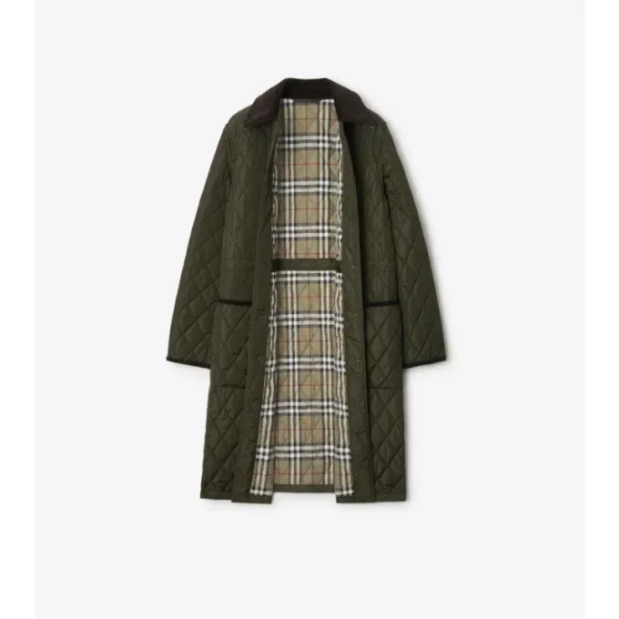 Car Coat in nylon trapuntato di media lunghezza