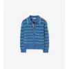 Cardigan a righe in misto cotone e lana