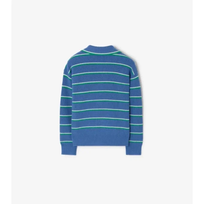 Cardigan a righe in misto cotone e lana