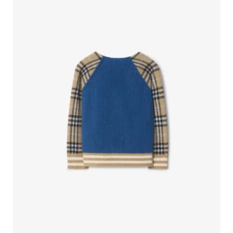 Cardigan con zip in lana a quadri