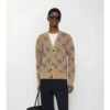 Cardigan in cotone e lana a quadri