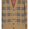 Cardigan in cotone e lana a quadri