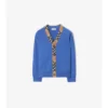 Cardigan in lana con bordi a quadri