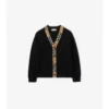 Cardigan in lana con bordi a quadri