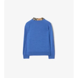 Cardigan in lana con bordi a quadri