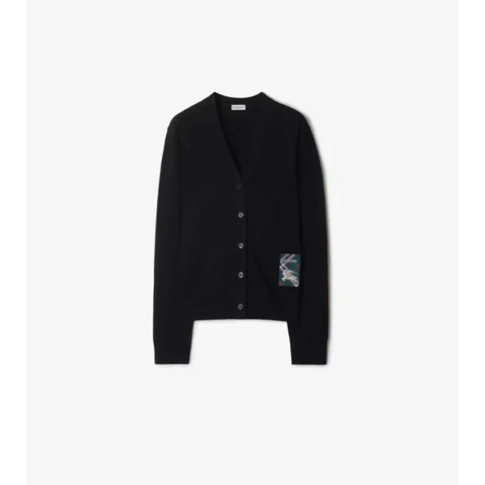 Cardigan in lana con motivo a quadri