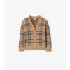 Cardigan in lana con motivo a quadri