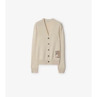 Cardigan in lana con motivo a quadri
