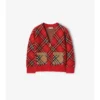 Cardigan in lana con motivo a quadri