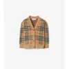 Cardigan in lana con motivo a quadri