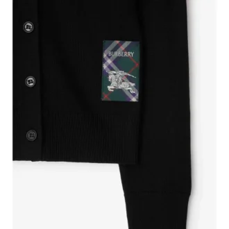 Cardigan in lana con motivo a quadri