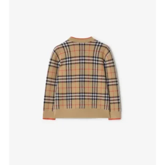 Cardigan in lana con motivo a quadri
