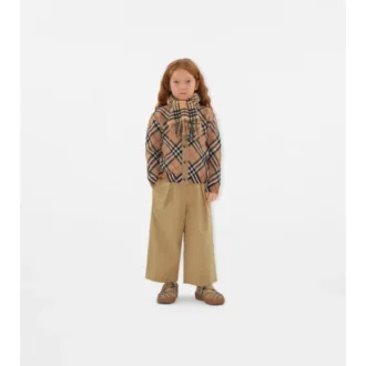 Cardigan in lana con motivo a quadri