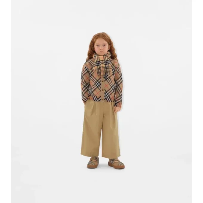 Cardigan in lana con motivo a quadri