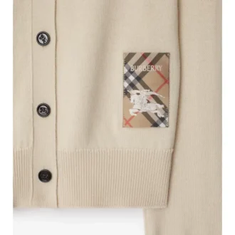 Cardigan in lana con motivo a quadri