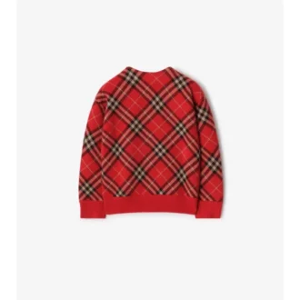 Cardigan in lana con motivo a quadri