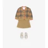 Cardigan in lana con motivo a quadri