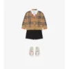 Cardigan in lana con motivo a quadri
