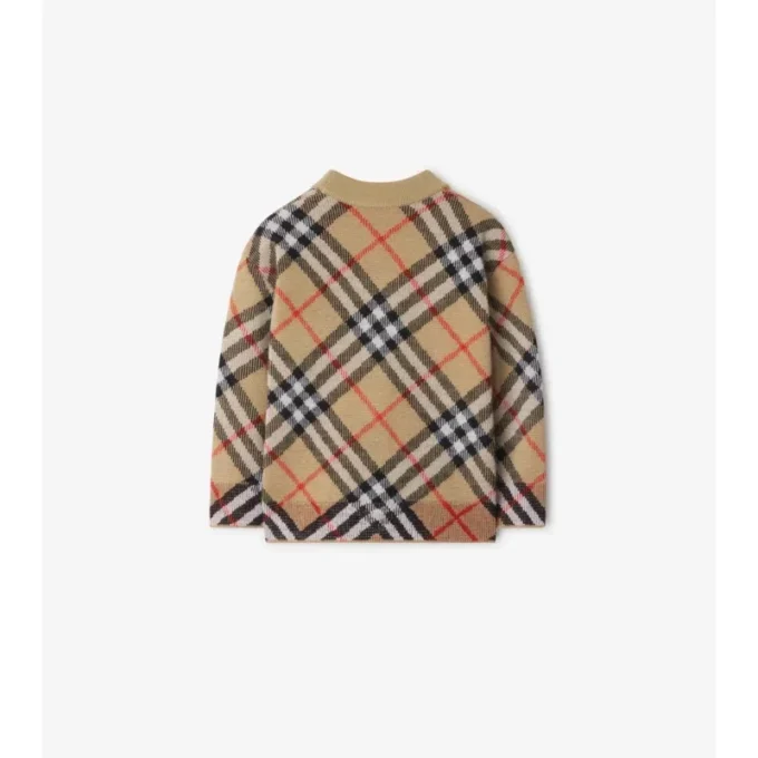 Cardigan in lana con motivo a quadri