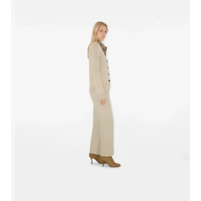 Cardigan in lana con motivo a quadri