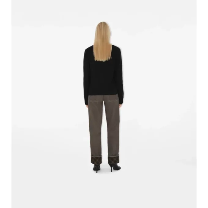Cardigan in lana con motivo a quadri