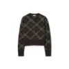 Cardigan in lana e cashmere a quadri