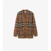 Cardigan in lana e cashmere a quadri