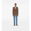 Cardigan in lana e cashmere a quadri