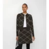 Cardigan in lana e cashmere a quadri