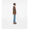 Cardigan in lana e cashmere a quadri