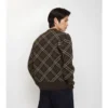 Cardigan in lana e cashmere a quadri