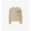 Cardigan in lana e cashmere con fiocco a quadri