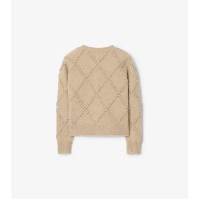 Cardigan in lana e cashmere con fiocco a quadri