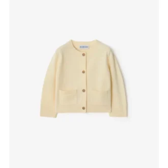 Cardigan in lana e cashmere con toppe a quadri