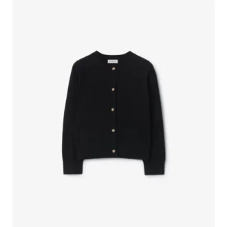 Cardigan in lana e cashmere con toppe a quadri
