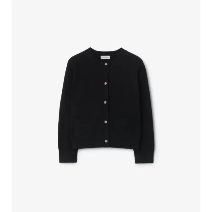 Cardigan in lana e cashmere con toppe a quadri