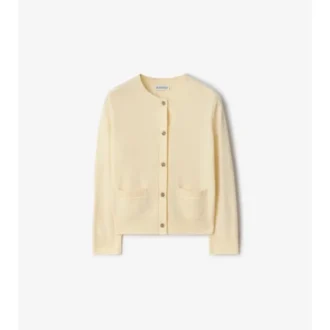 Cardigan in lana e cashmere con toppe a quadri