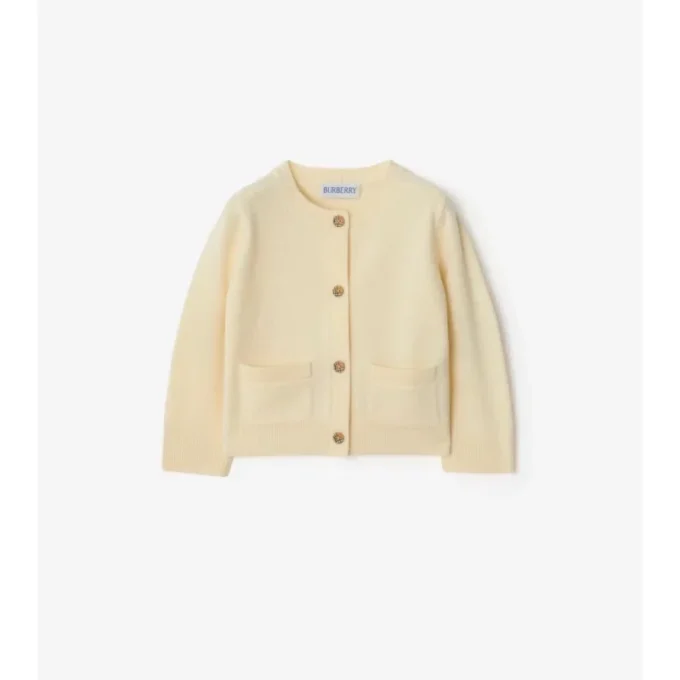 Cardigan in lana e cashmere con toppe a quadri