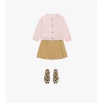 Cardigan in lana e cashmere con toppe a quadri