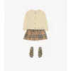 Cardigan in lana e cashmere con toppe a quadri