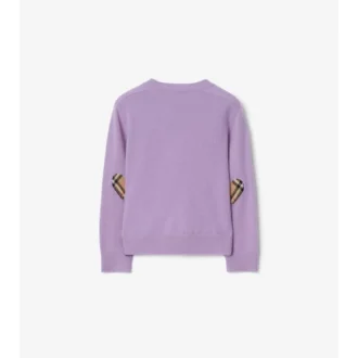 Cardigan in lana e cashmere con toppe a quadri