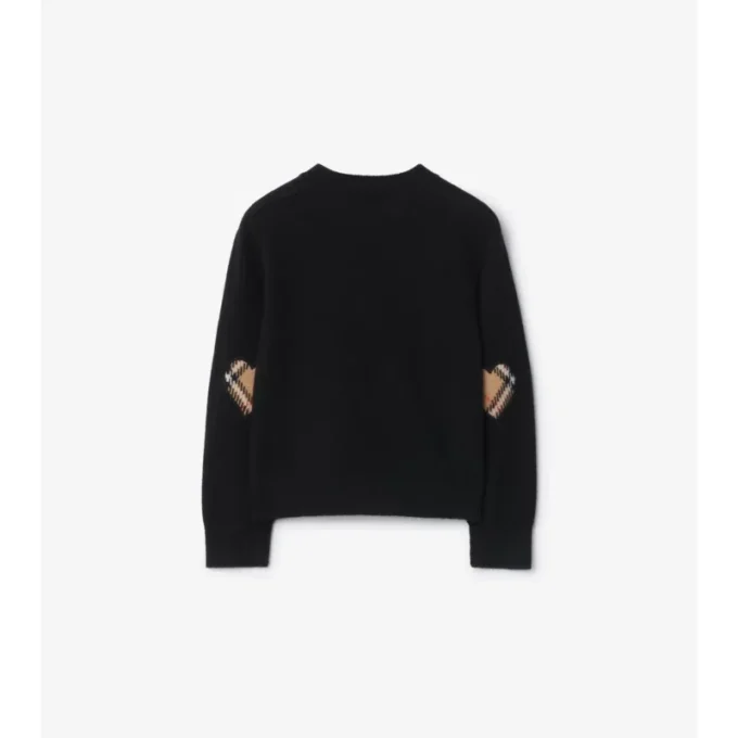 Cardigan in lana e cashmere con toppe a quadri