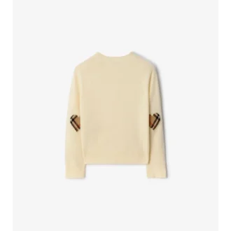 Cardigan in lana e cashmere con toppe a quadri
