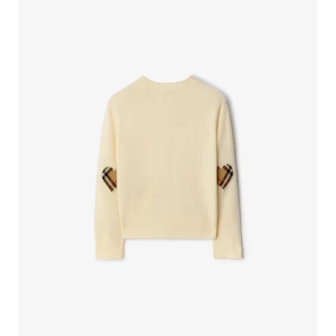 Cardigan in lana e cashmere con toppe a quadri