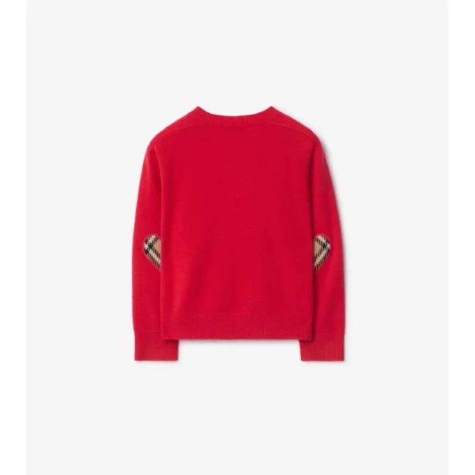 Cardigan in lana e cashmere con toppe a quadri