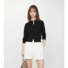 Cardigan in lana e seta a quadri