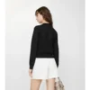 Cardigan in lana e seta a quadri