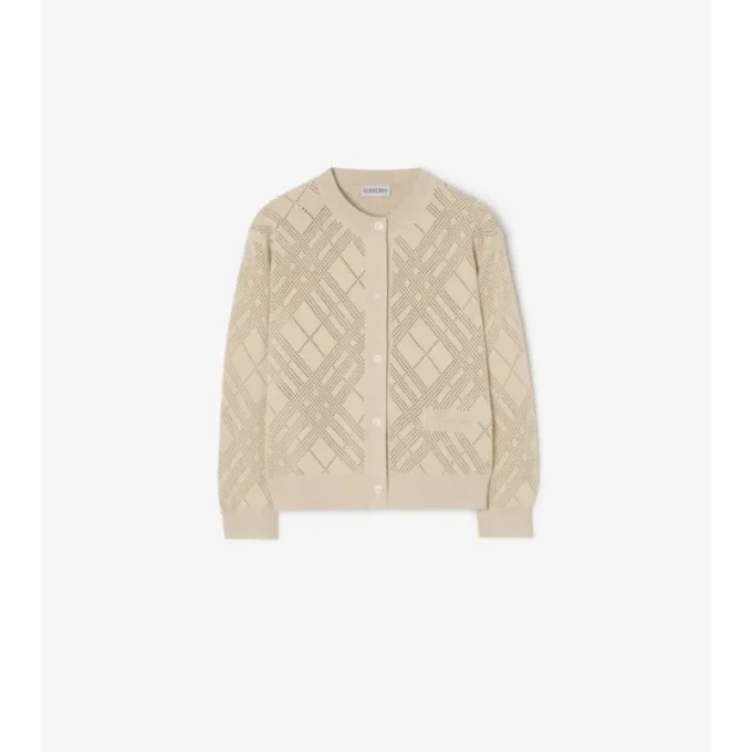 Cardigan in maglia a punto traforato