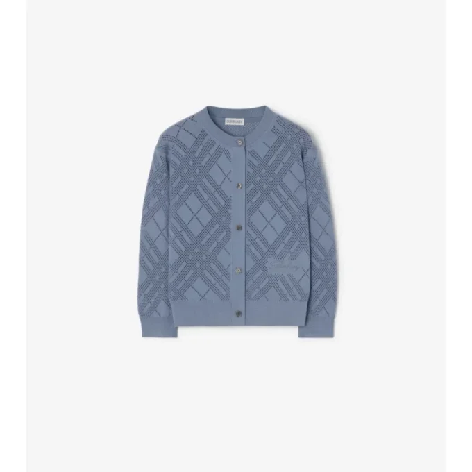 Cardigan in maglia a punto traforato
